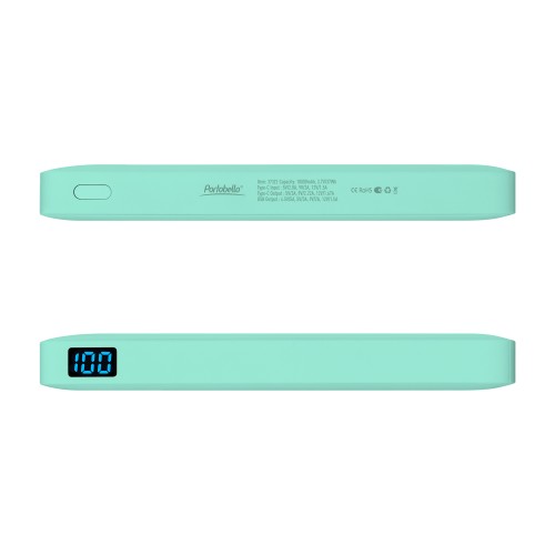 Внешний аккумулятор с подсветкой Анкор Плюс PD (Ancor PD Plus) 10000 mAh, бирюзовый