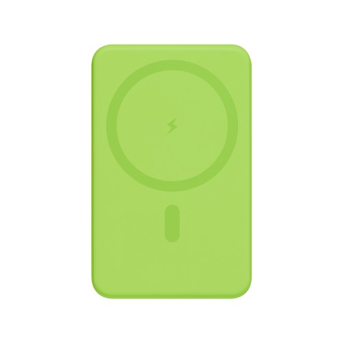 Внешний аккумулятор Ларго PD (Largo PD) 5000mAh с функцией беспроводной зарядки 15W, салатовый