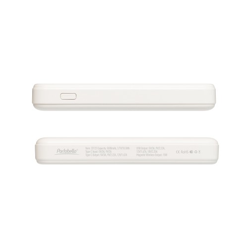 Внешний аккумулятор Ларго PD (Largo PD) 5000mAh с функцией беспроводной зарядки 15W, белый