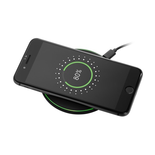 Беспроводное зарядное устройство с подсветкой 15W Аурис (Auris), черное