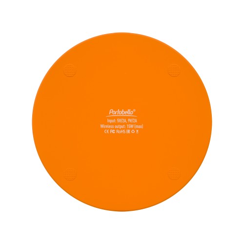Беспроводное зарядное устройство с подсветкой 15W Auris, оранжевое