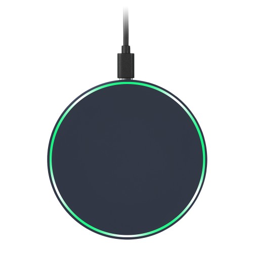 Беспроводное зарядное устройство с подсветкой 15W Аурис (Auris), синее