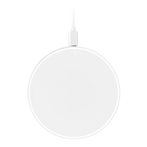 Беспроводное зарядное устройство с подсветкой 15W Аурис (Auris), белое