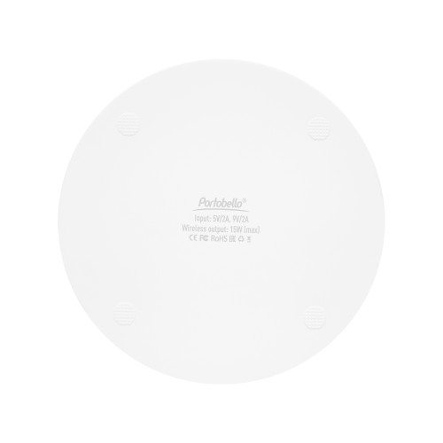 Беспроводное зарядное устройство с подсветкой 15W Аурис (Auris), белое