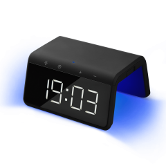 Зарядная станция с часами 15W Flame, черная