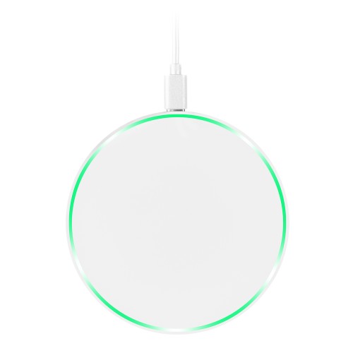 Беспроводное зарядное устройство с подсветкой 15W Аурис (Auris), белое