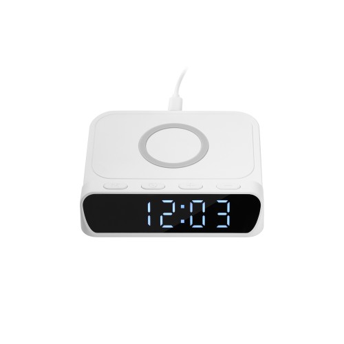 Зарядная станция с часами 15W Ригель (Rigel), белая