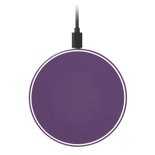 Беспроводное зарядное устройство с подсветкой 15W Аурис (Auris), фиолетовое