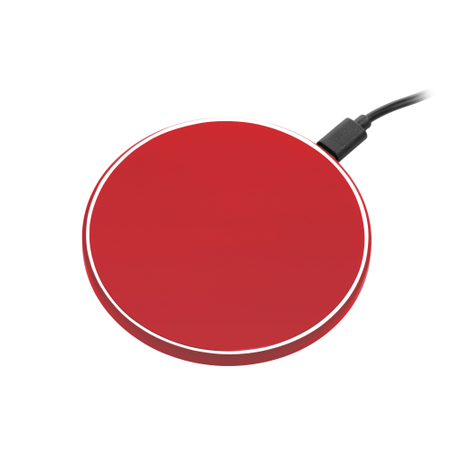 Беспроводное зарядное устройство с подсветкой 15W Auris, красное