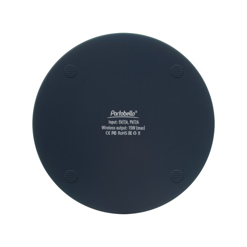 Беспроводное зарядное устройство с подсветкой 15W Аурис (Auris), синее