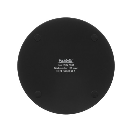 Беспроводное зарядное устройство с подсветкой 15W Аурис (Auris), черное