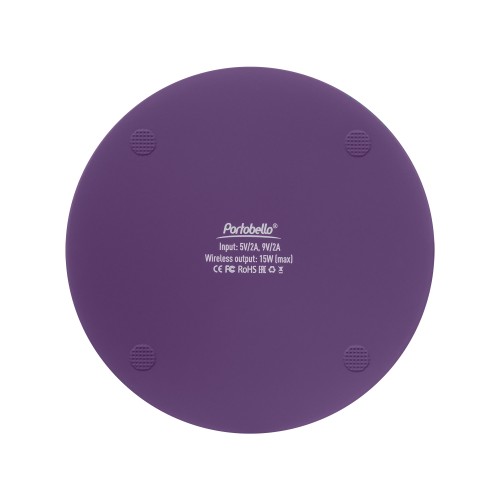 Беспроводное зарядное устройство с подсветкой 15W Аурис (Auris), фиолетовое