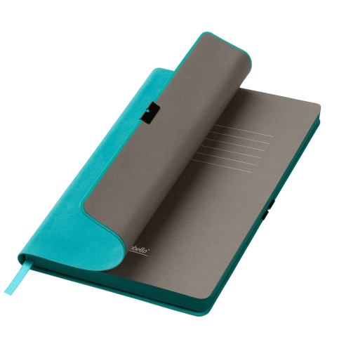 Ежедневник In Velour недатированный, бирюзовый