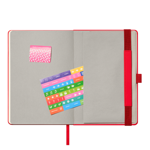 Ежедневник Alpha недатированный, красный/серый