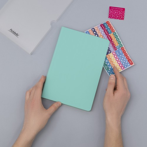 Ежедневник Spark недатированный, мятный (с упаковкой, со стикерами)