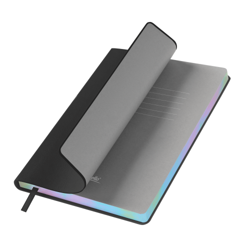 Ежедневник Galaxy недатированный, гибкая обложка, срез голограф. фольга, черный