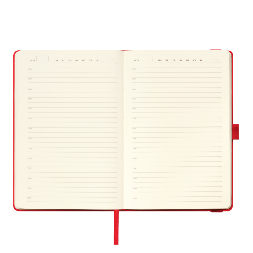 Ежедневник Alpha недатированный, красный/серый