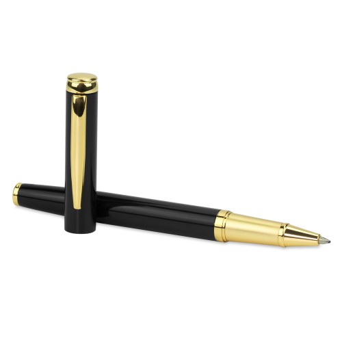 Ручка-роллер Соната (Sonata), черная/позолота