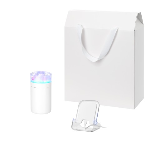 Подарочный набор Кристалл, Глосс НЕО (Crystal, Gloss NEO), белый (увлажнитель воздуха, зарядное устройство)