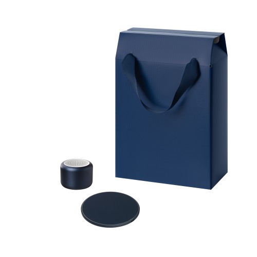 Подарочный набор Пассион, Аурис (Passion, Auris), синий (колонка, зарядное устройство)