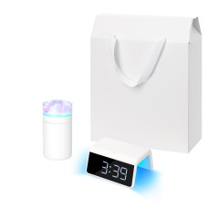 Подарочный набор Кристалл, Флейм (Crystal, Flame), белый (увлажнитель воздуха, зарядное устройство)