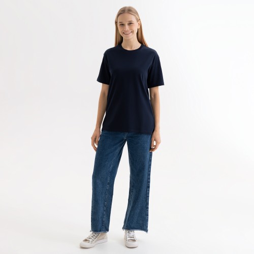 Футболка унисекс KRIS, 100% хлопок, 150 гр., темно-синяя, размер XS