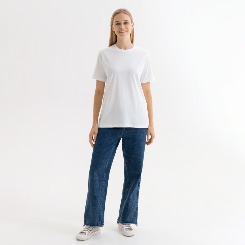 Футболка унисекс KRIS, 100% хлопок, 150 гр., белая (теплого оттенка)