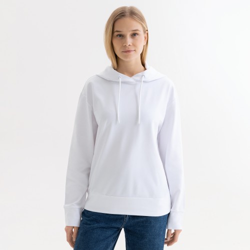 Худи с капюшоном, унисекс  ALEX белый, размер S