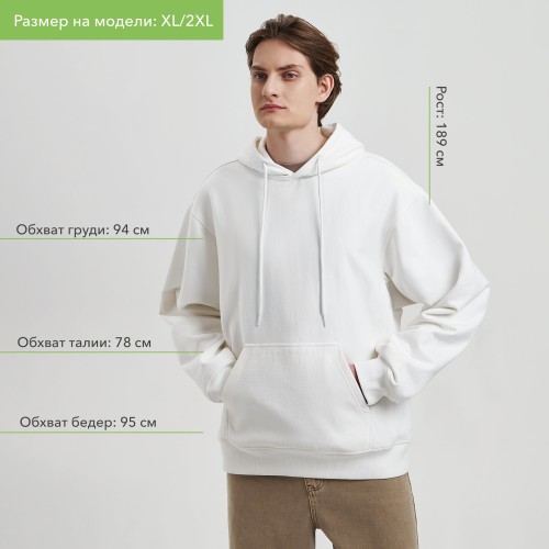 Худи релакс унисекс Адвенче (Adventure), белый
