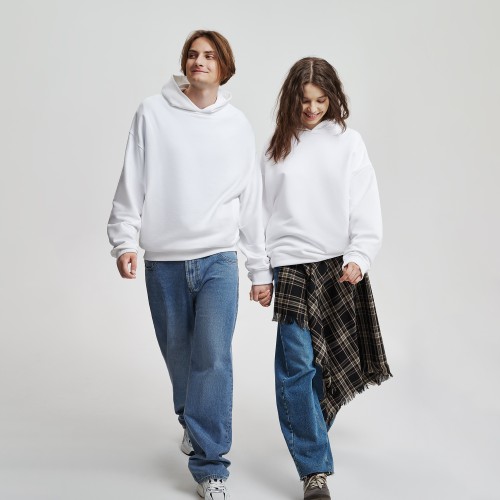 Худи оверсайз унисекс Фьюжн (Fusion), белый