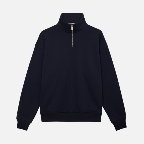 Толстовка на молнии унисекс Флоу (Flow), темно-синяя