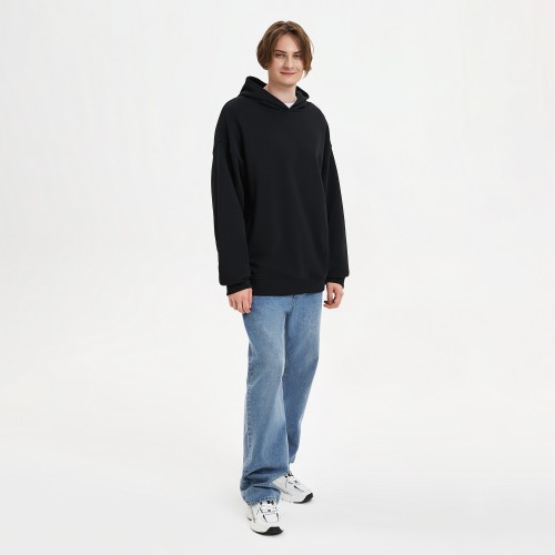 Худи оверсайз унисекс Фьюжн (Fusion), черный