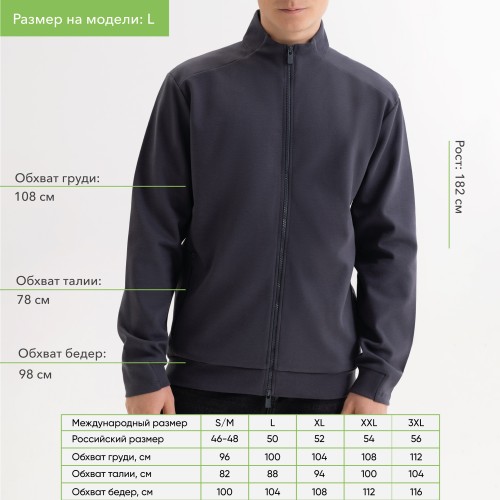 Толстовка на молнии ASTIN антрацит