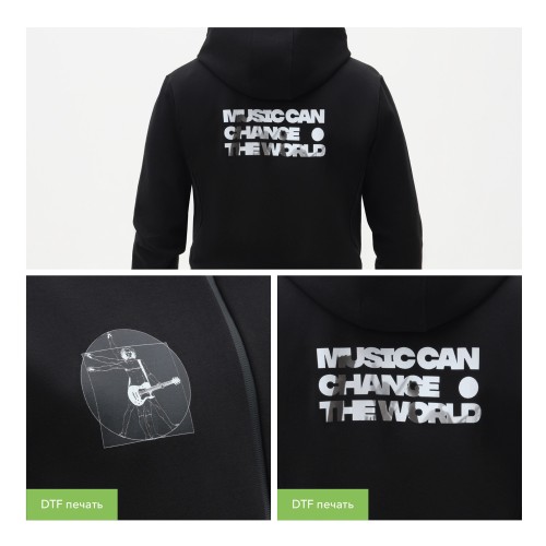 Толстовка на молнии с капюшоном MATEO черная, размер XL