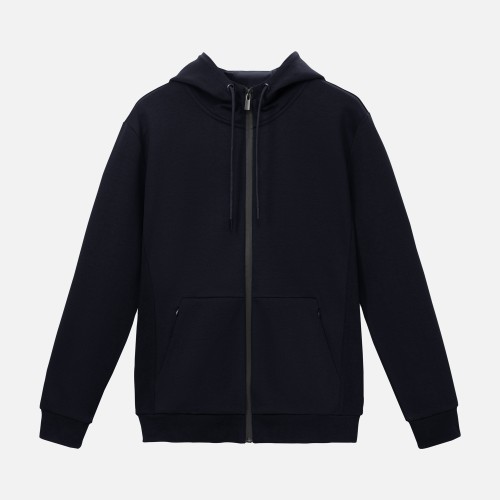 Толстовка на молнии с капюшоном MATEO темно-синяя