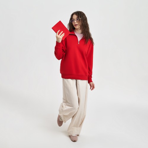 Толстовка на молнии унисекс Флоу (Flow), красная