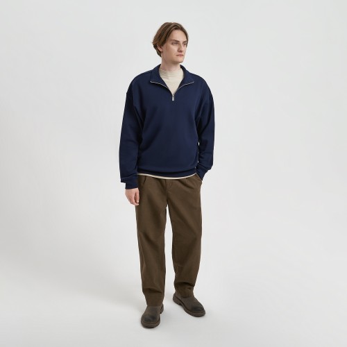 Толстовка на молнии унисекс Флоу (Flow), темно-синяя