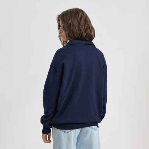 Толстовка на молнии унисекс Флоу (Flow), темно-синяя