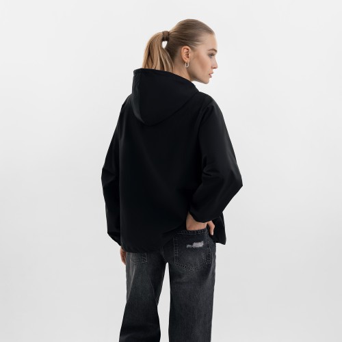 Ветровка (анорак) оверсайз унисекс Риссман (Rissman), черная