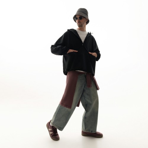 Ветровка (анорак) оверсайз унисекс Риссман (Rissman), черная