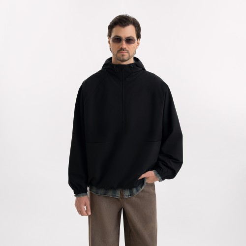 Ветровка (анорак) оверсайз унисекс Риссман (Rissman), черная