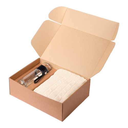 Подарочный набор Терсо (Terso), Фадо (Fado), бежевый (плед, термобутылка)