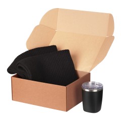 Подарочный набор Форгес (Forges), черный (шарф, термокружка)