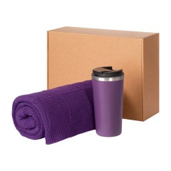 Подарочный набор Палермо, Селла (Palermo, Cella), фиолетовый (плед, термокружка)