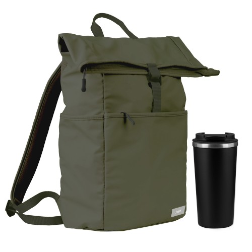 Подарочный набор Палермо (Palermo), Бостон (Boston), зеленый/черный (рюкзак, термокружка)