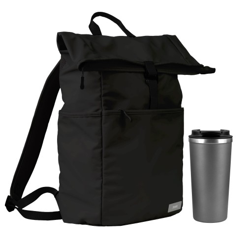 Подарочный набор Палермо (Palermo), Бостон (Boston), черный/серый (рюкзак, термокружка)