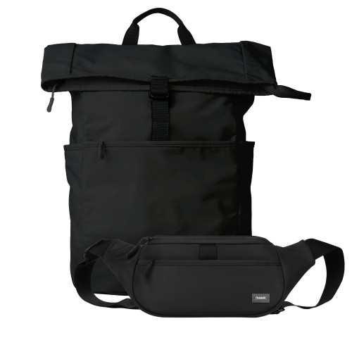 Подарочный набор Бостон (Boston) рюкзак + поясная сумка, черный