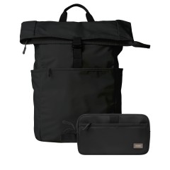 Подарочный набор Бостон (Boston) рюкзак + дорожная косметичка, черный