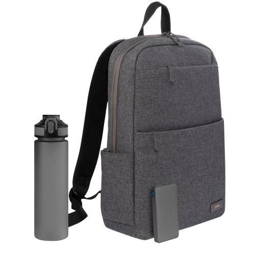 Подарочный набор Форст (Forst), серый (бутылка, ЗУ, рюкзак)