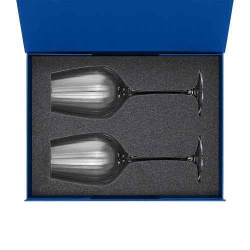 Подарочный набор 2 бокала для вина Бланш (Blanche) в синей коробке